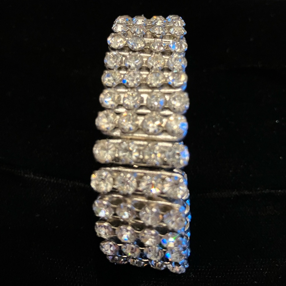 BRACELET MADE OF RHINESTONE CRYSTALS and matching Pierced earrings - Picture 12 of 13